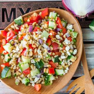 Healthy Greek Freekeh Salad