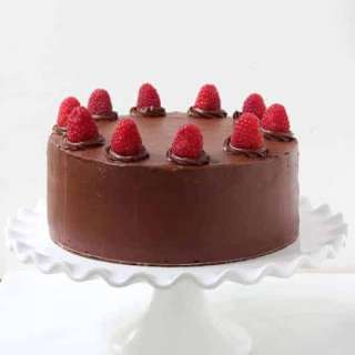 Double Chocolate Cake with Raspberry Buttercream Filling