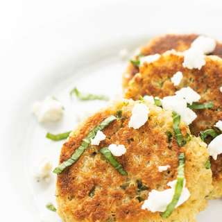 Quinoa Fritters with Pesto and Goat Cheese