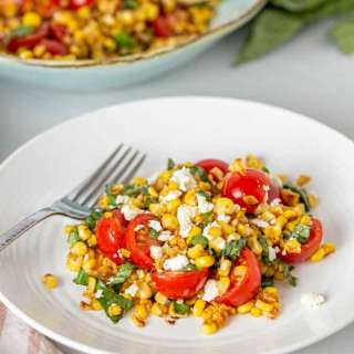 Corn and Tomato Salad with Basil and Feta