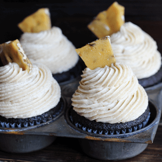 Chocolate Cupcakes with Maple Pecan Buttercream