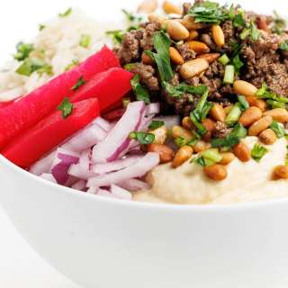 Lebanese Rice Bowls with Hummus