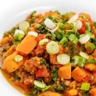 Curried Lentils with Sweet Potatoes