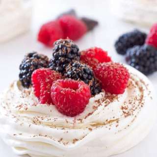 Berries and Cream Meringue Nests