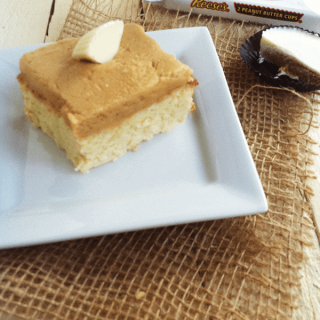 White Chocolate Brownies with Peanut Butter Frosting