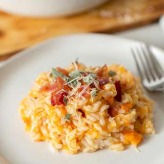 Butternut Squash Risotto with Bacon, Maple and Sage