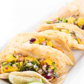 Caribbean Shrimp Tacos with Mango Salsa