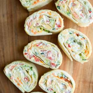 Vegetable Cream Cheese Tortilla Roll Ups