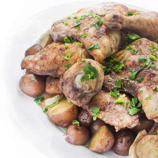 Lebanese Roasted Chicken and Potatoes
