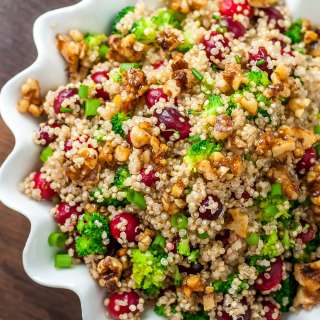 Cranberry Quinoa Salad with Candied Walnuts