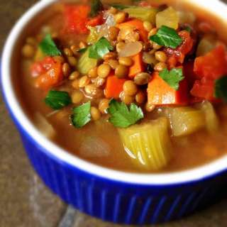 Slow Cooker Lentil Soup with Bacon