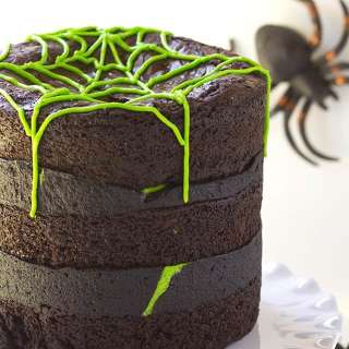 Spider Egg Brownie Cake