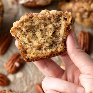 Banana Nut Muffins with Pecan Streusel