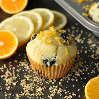 Citrus Sugar Bakery-Style Blueberry Muffins