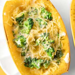Cheesy Broccoli Spaghetti Squash