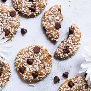 Coconut Protein Cookies with Almond Butter