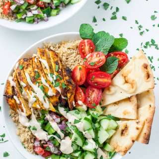 Healthy Chicken Shawarma Quinoa Bowls