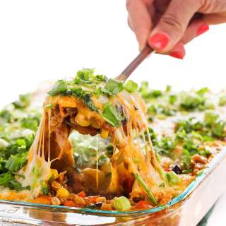 Chicken Enchilada Farro Bake