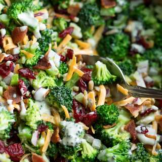 Broccoli Salad with Cranberries and Bacon