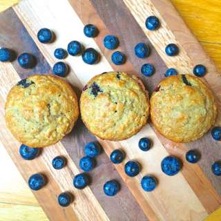 Blueberry Banana Flaxseed Muffins