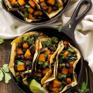 Butternut Squash, Black Bean and Kale Tacos