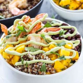 Cilantro Lime Shrimp Quinoa Bowls