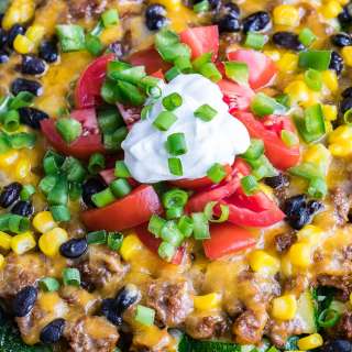 Cheesy One Pan Zucchini Taco Skillet