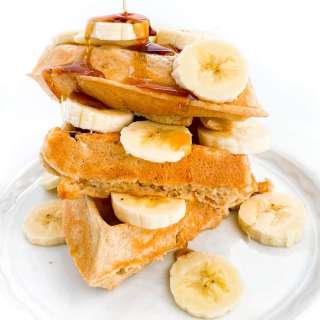 Banana Bread Waffles with Cinnamon