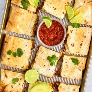 Ground Beef Sheet Pan Quesadillas