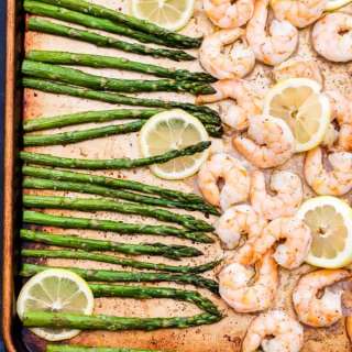 Roasted Shrimp and Asparagus with Herbed Couscous