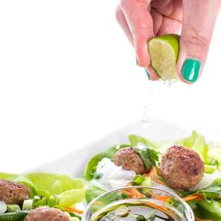 Vietnamese Lettuce Cups with Pork Meatballs