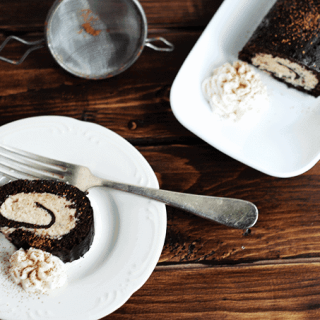 Chocolate Rolled Cake with Cookie Dough Buttercream
