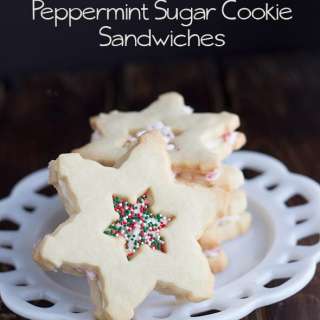 Peppermint Sugar Cookie Sandwiches