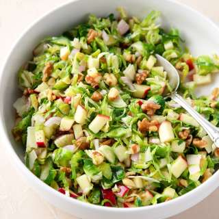 Apple Walnut Brussels Sprout Salad