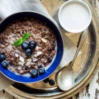 Vegan Blueberry Coconut Slow Cooker Oatmeal