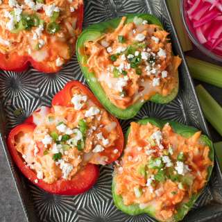 Cheesy Buffalo Chicken Stuffed Peppers
