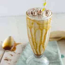 Pear Smoothie with Almond Butter and Vanilla TruMoo