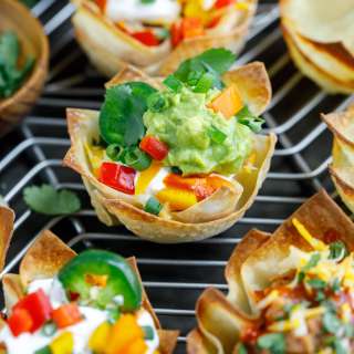 Vegetarian Wonton Taco Cups