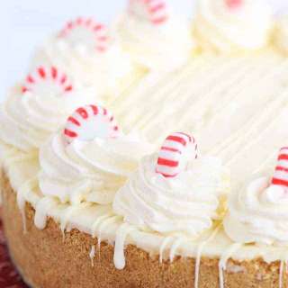 No Bake White Chocolate Peppermint Cheesecake