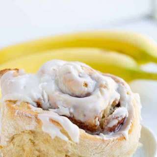 Bananas Foster Cinnamon Rolls