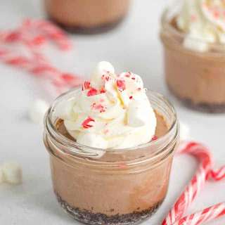 Sous Vide Peppermint Hot Chocolate Cheesecakes