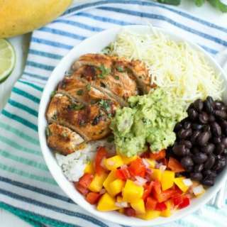 Chipotle Lime Chicken Taco Bowl with Mango Chipotle Sauce