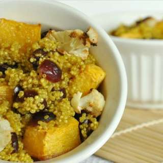Curried Quinoa with Roasted Butternut Squash and Cranberries