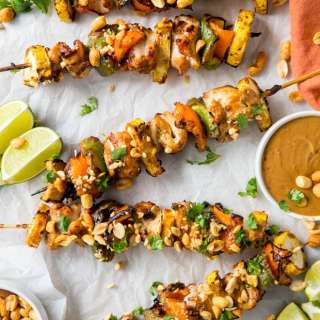 Spicy Peanut Grilled Chicken Kebabs