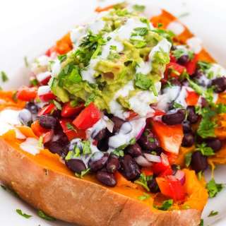 Black Bean and Avocado Stuffed Sweet Potato