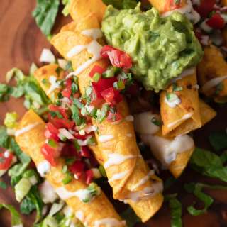 Cheesy Black Bean and Sweet Potato Taquitos