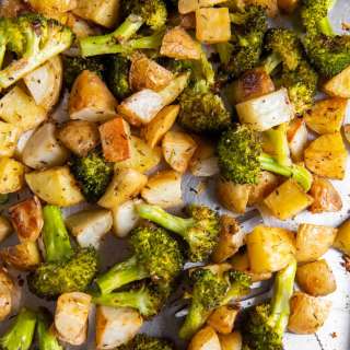 Roasted Potatoes and Broccoli
