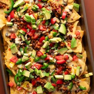 Black Bean Lentil Nachos