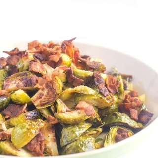 Oven Roasted Brussels Sprouts with Bacon