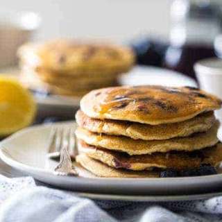 Blueberry Gluten Free Pancakes with Quinoa and Lemon